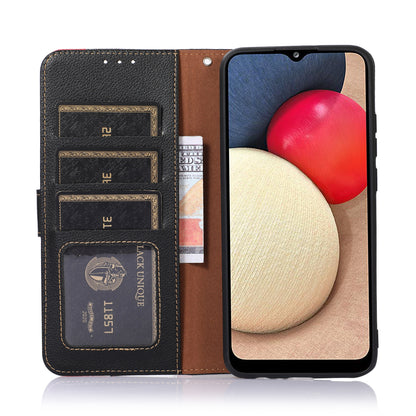 KHAZNEH RFID Anti-theft Swiping Function Design Leather Phone Case Litchi Skin Cover for Nokia X10/X20