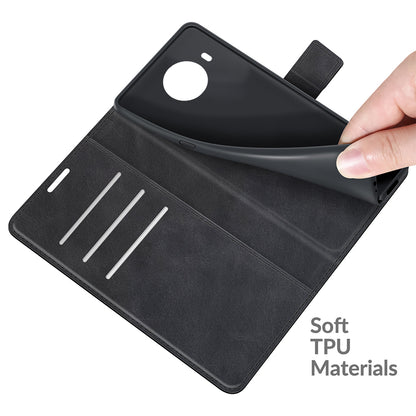 Leather Wallet Stand Protective Case Magnetic Square Clasp Cover for Nokia X10 / Nokia X20