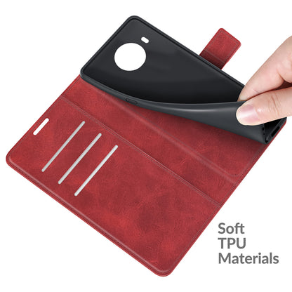 Leather Wallet Stand Protective Case Magnetic Square Clasp Cover for Nokia X10 / Nokia X20