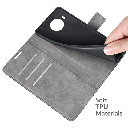 Leather Wallet Stand Protective Case Magnetic Square Clasp Cover for Nokia X10 / Nokia X20