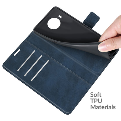 Leather Wallet Stand Protective Case Magnetic Square Clasp Cover for Nokia X10 / Nokia X20