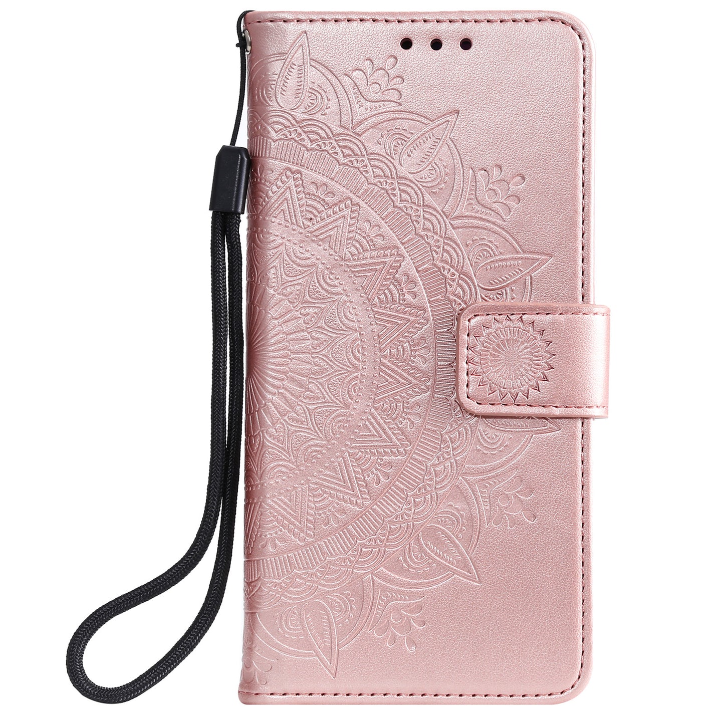 Imprinted Mandala Totem Pattern PU Leather Wallet Cover Case with Strap for Nokia X20