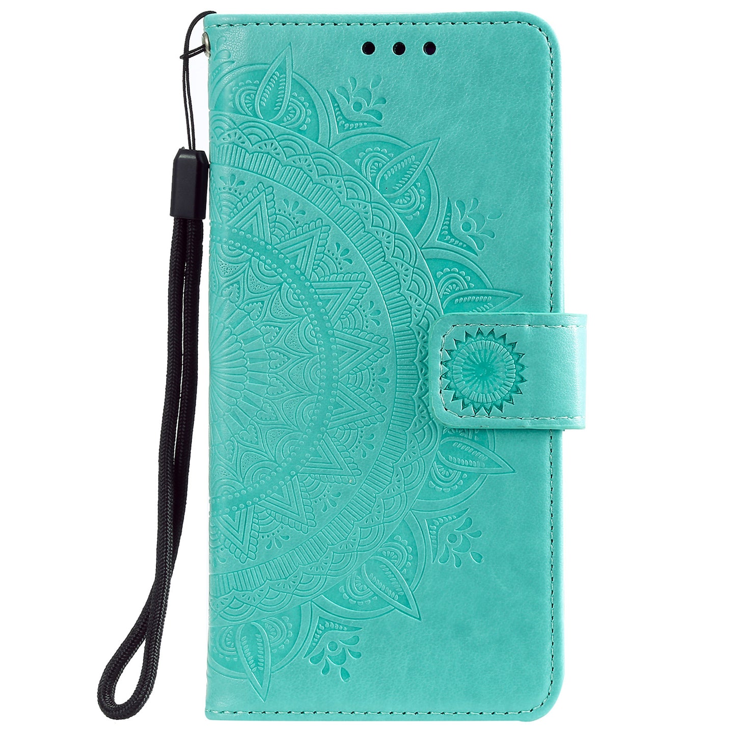 Imprinted Mandala Totem Pattern PU Leather Wallet Cover Case with Strap for Nokia X20