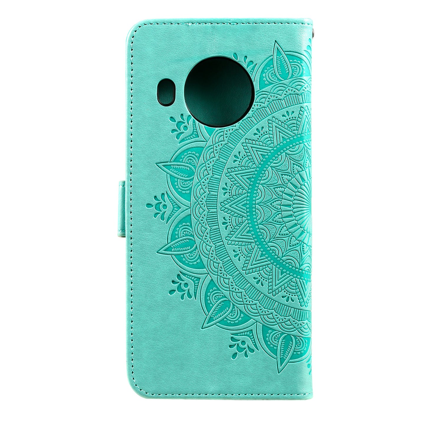 Imprinted Mandala Totem Pattern PU Leather Wallet Cover Case with Strap for Nokia X20