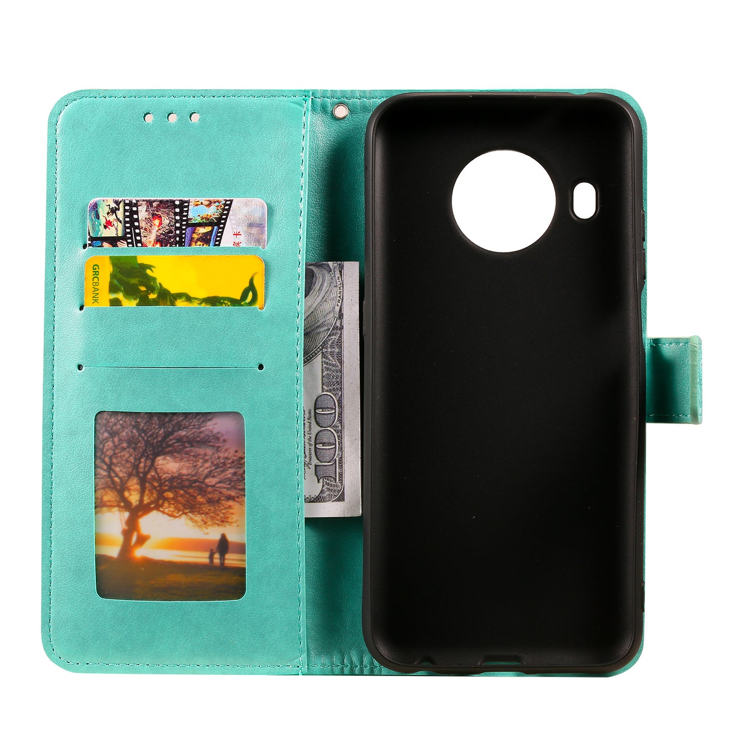 Imprinted Mandala Totem Pattern PU Leather Wallet Cover Case with Strap for Nokia X20