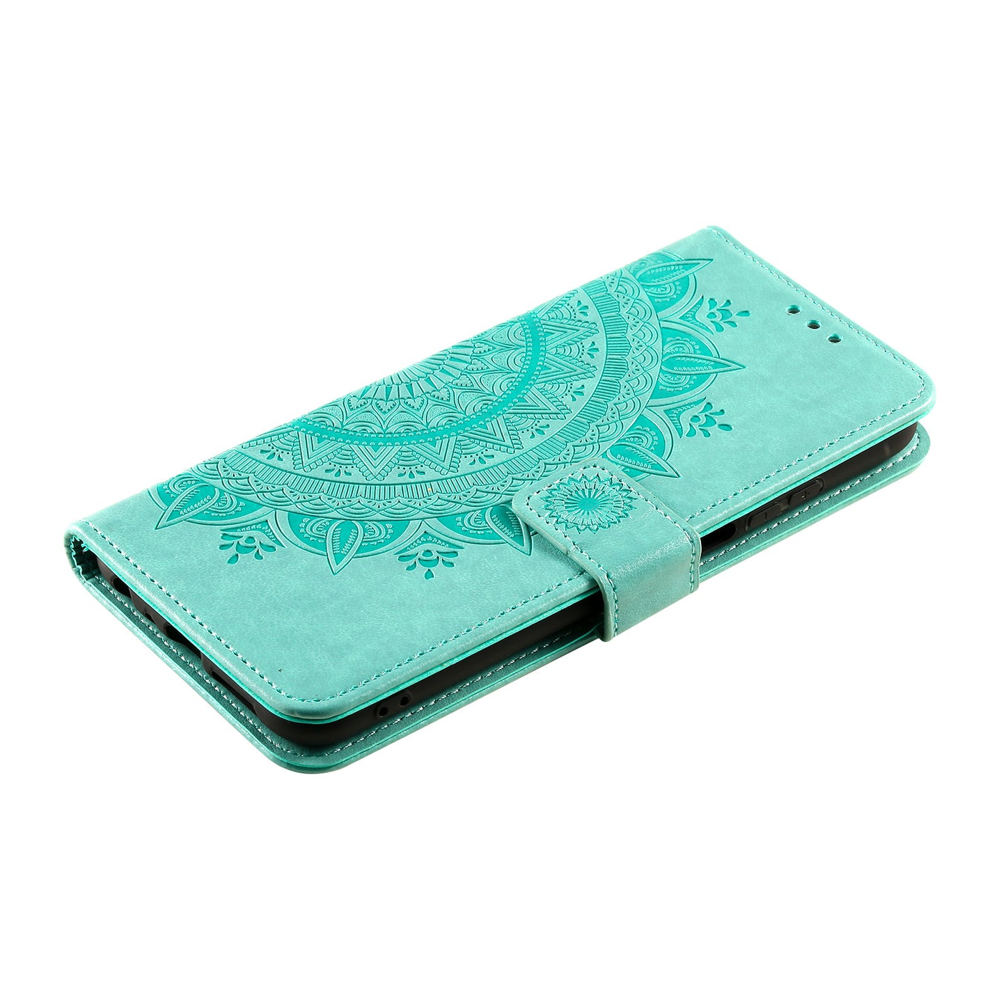 Imprinted Mandala Totem Pattern PU Leather Wallet Cover Case with Strap for Nokia X20
