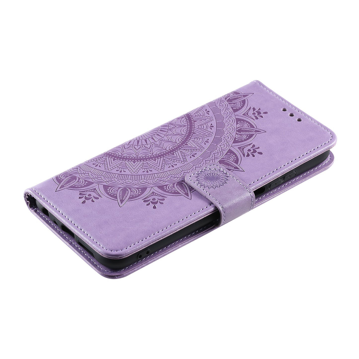 Imprinted Mandala Totem Pattern PU Leather Wallet Cover Case with Strap for Nokia X20
