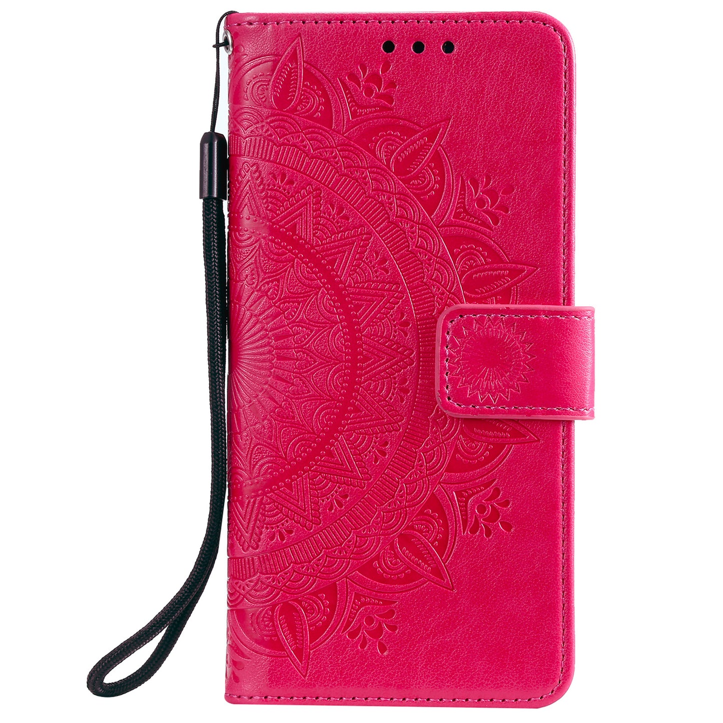 Imprinted Mandala Totem Pattern PU Leather Wallet Cover Case with Strap for Nokia X20