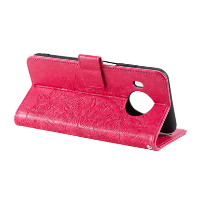 Imprinted Mandala Totem Pattern PU Leather Wallet Cover Case with Strap for Nokia X20