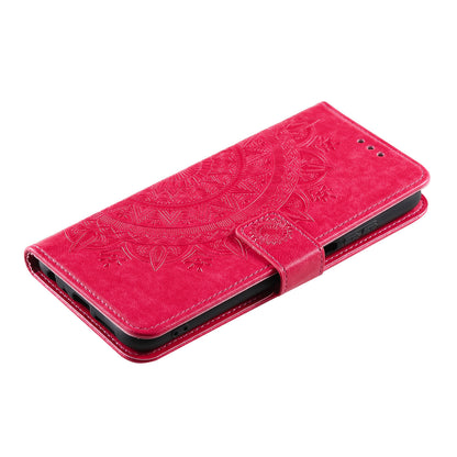 Imprinted Mandala Totem Pattern PU Leather Wallet Cover Case with Strap for Nokia X20