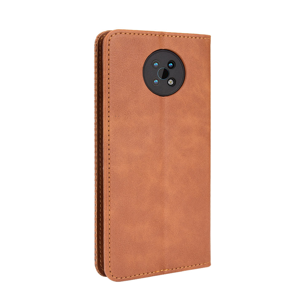 Retro Textured Surface For Nokia G50 Phone Leather Case Shockproof Leather Phone Wallet Stand Cover