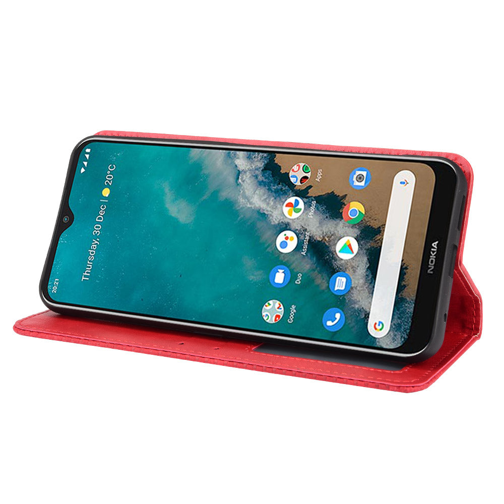 Retro Textured Surface For Nokia G50 Phone Leather Case Shockproof Leather Phone Wallet Stand Cover