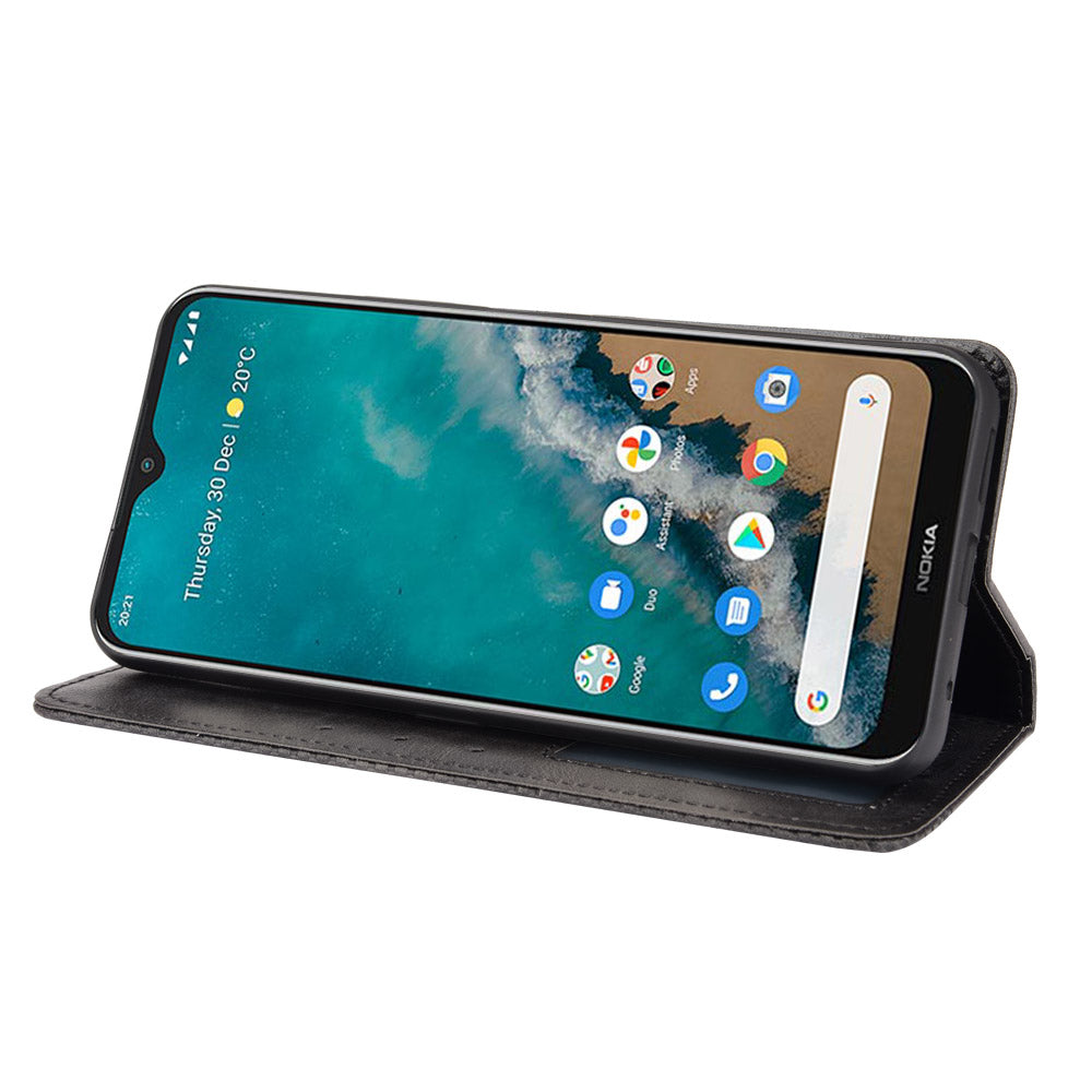 Retro Textured Surface For Nokia G50 Phone Leather Case Shockproof Leather Phone Wallet Stand Cover