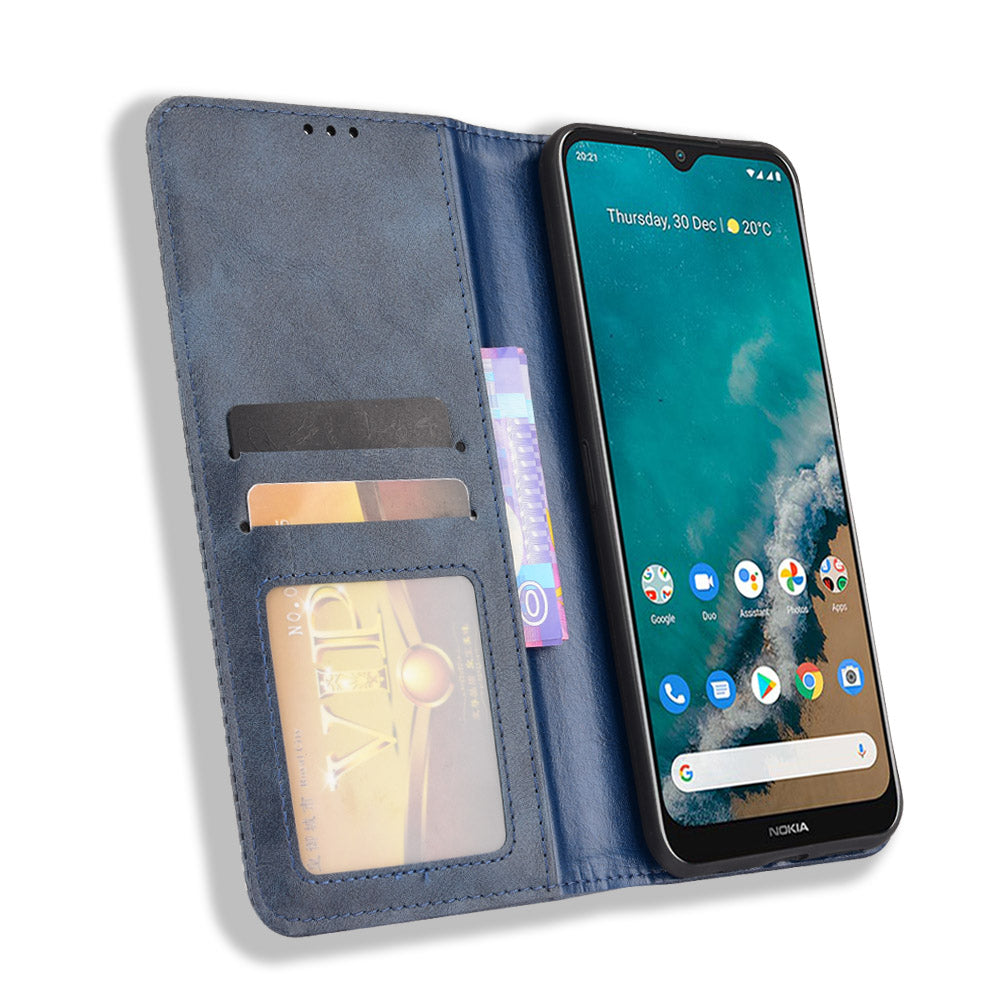 Retro Textured Surface For Nokia G50 Phone Leather Case Shockproof Leather Phone Wallet Stand Cover