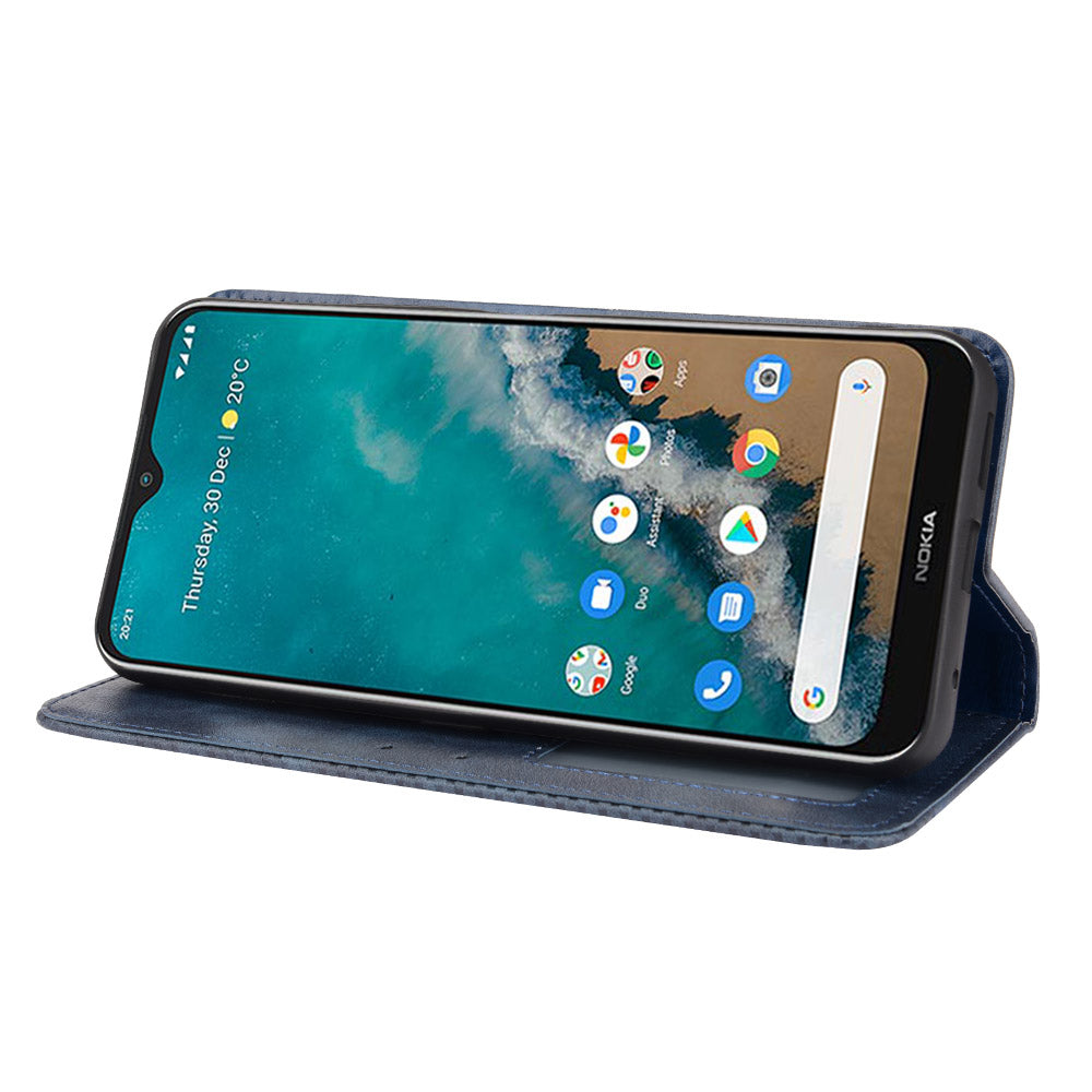 Retro Textured Surface For Nokia G50 Phone Leather Case Shockproof Leather Phone Wallet Stand Cover
