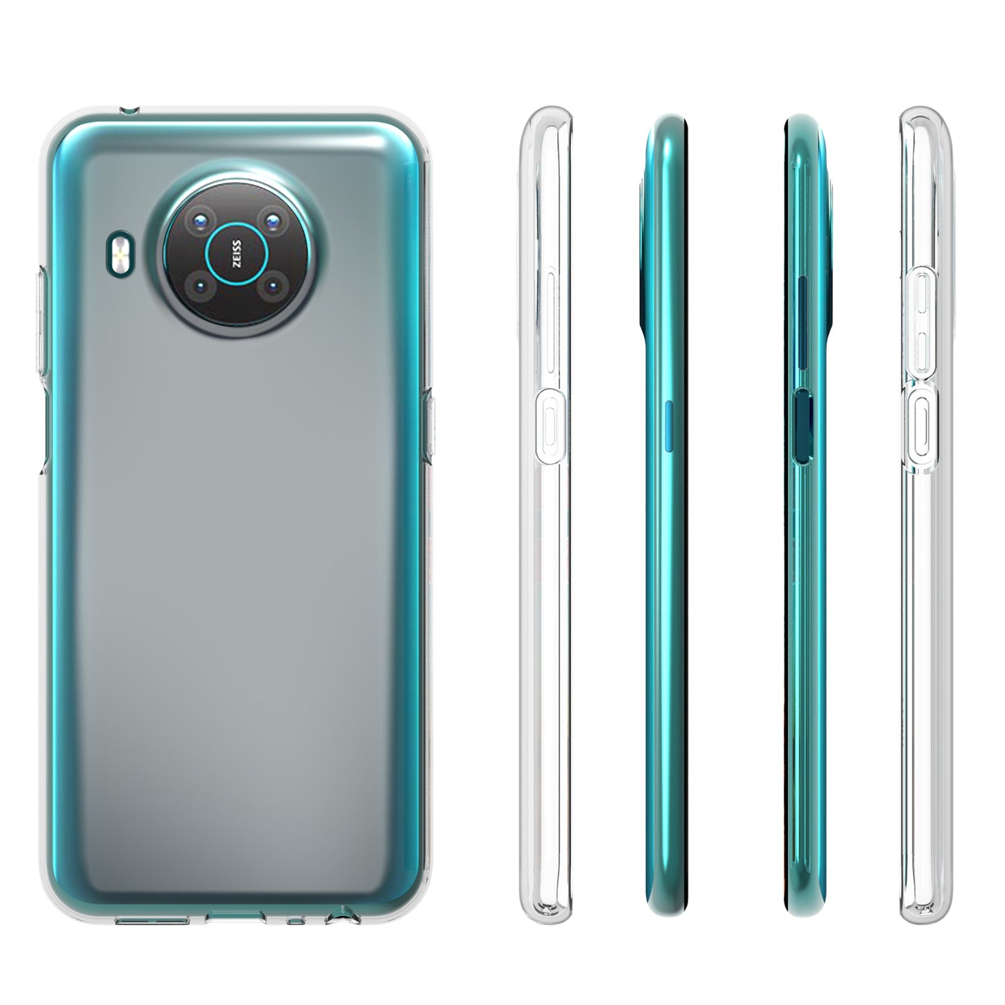 10Pcs/Pack Anti-yellowing Scratch-resistant TPU Phone Case Inner Watermark-Free Phone Covering for Nokia X20 / X10