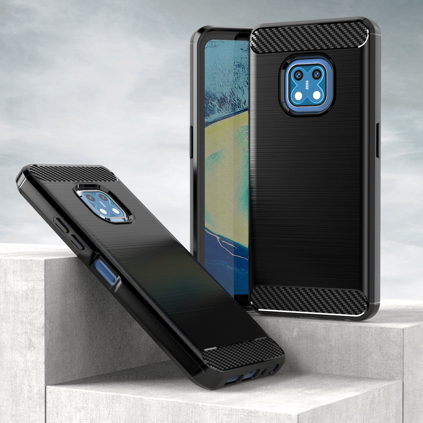 1.8mm Carbon Fiber Texture Brushed Surface TPU Case Freely Twisted Super Thin Phone Cover for Nokia XR20