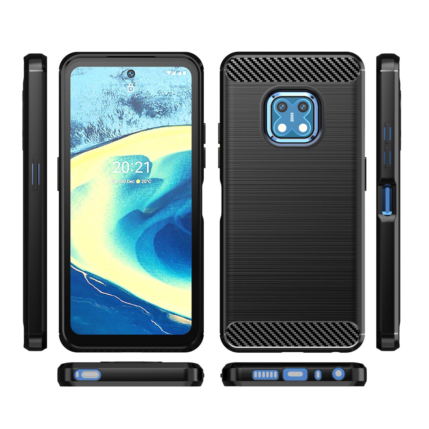 1.8mm Carbon Fiber Texture Brushed Surface TPU Case Freely Twisted Super Thin Phone Cover for Nokia XR20