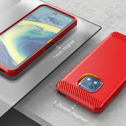1.8mm Carbon Fiber Texture Brushed Surface TPU Case Freely Twisted Super Thin Phone Cover for Nokia XR20