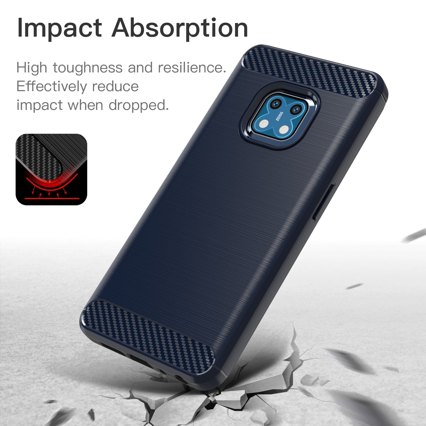 1.8mm Carbon Fiber Texture Brushed Surface TPU Case Freely Twisted Super Thin Phone Cover for Nokia XR20