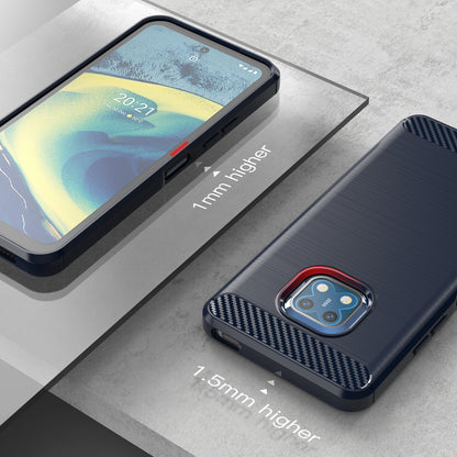 1.8mm Carbon Fiber Texture Brushed Surface TPU Case Freely Twisted Super Thin Phone Cover for Nokia XR20