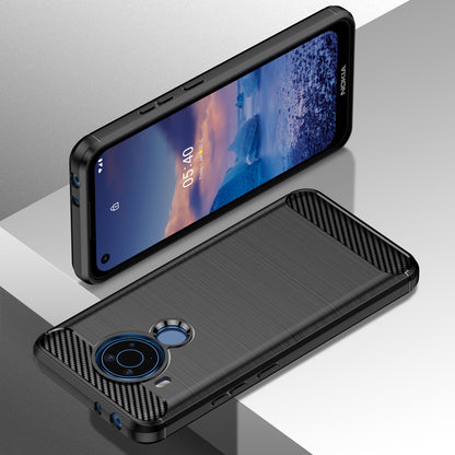 1.8mm Bendable TPU Case Carbon Fiber Texture Comfortable Touch Brushed Surface Heat-Dissipated Phone Cover for Nokia 5.4