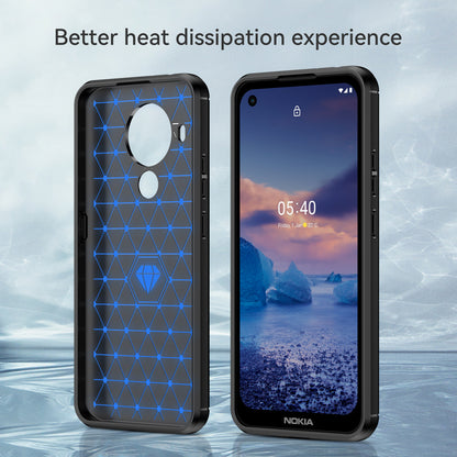 1.8mm Bendable TPU Case Carbon Fiber Texture Comfortable Touch Brushed Surface Heat-Dissipated Phone Cover for Nokia 5.4