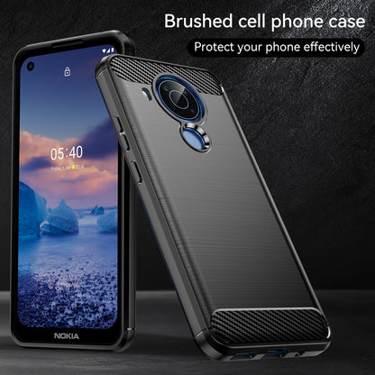 1.8mm Bendable TPU Case Carbon Fiber Texture Comfortable Touch Brushed Surface Heat-Dissipated Phone Cover for Nokia 5.4