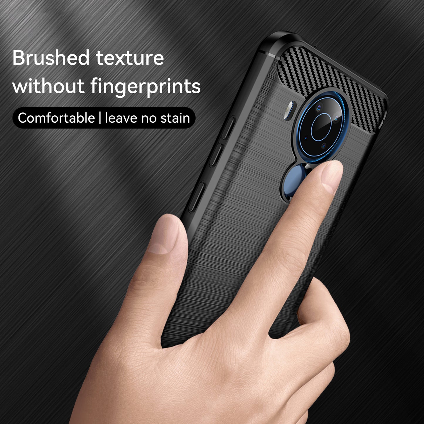 1.8mm Bendable TPU Case Carbon Fiber Texture Comfortable Touch Brushed Surface Heat-Dissipated Phone Cover for Nokia 5.4