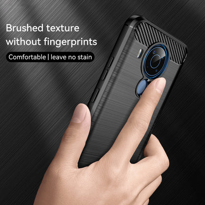 1.8mm Bendable TPU Case Carbon Fiber Texture Comfortable Touch Brushed Surface Heat-Dissipated Phone Cover for Nokia 5.4