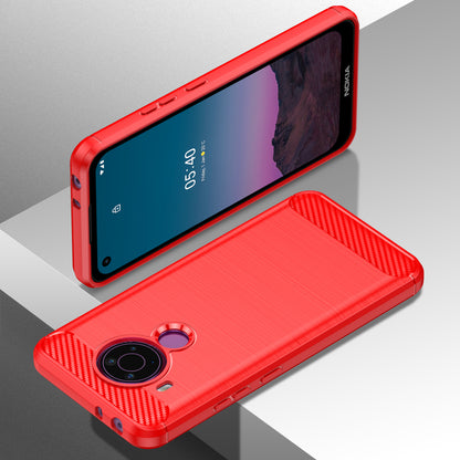 1.8mm Bendable TPU Case Carbon Fiber Texture Comfortable Touch Brushed Surface Heat-Dissipated Phone Cover for Nokia 5.4
