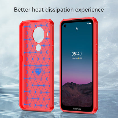 1.8mm Bendable TPU Case Carbon Fiber Texture Comfortable Touch Brushed Surface Heat-Dissipated Phone Cover for Nokia 5.4