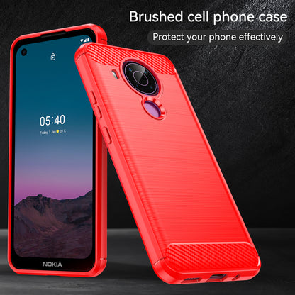 1.8mm Bendable TPU Case Carbon Fiber Texture Comfortable Touch Brushed Surface Heat-Dissipated Phone Cover for Nokia 5.4
