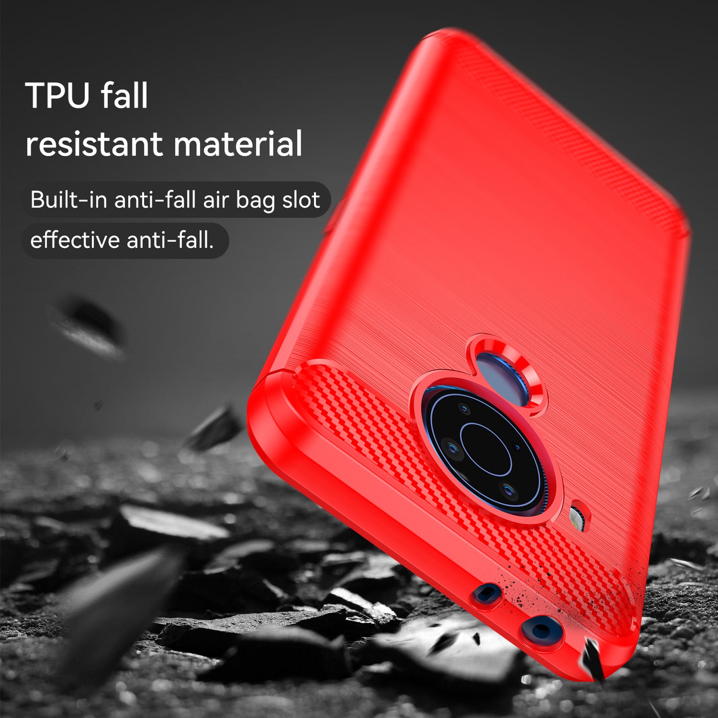 1.8mm Bendable TPU Case Carbon Fiber Texture Comfortable Touch Brushed Surface Heat-Dissipated Phone Cover for Nokia 5.4