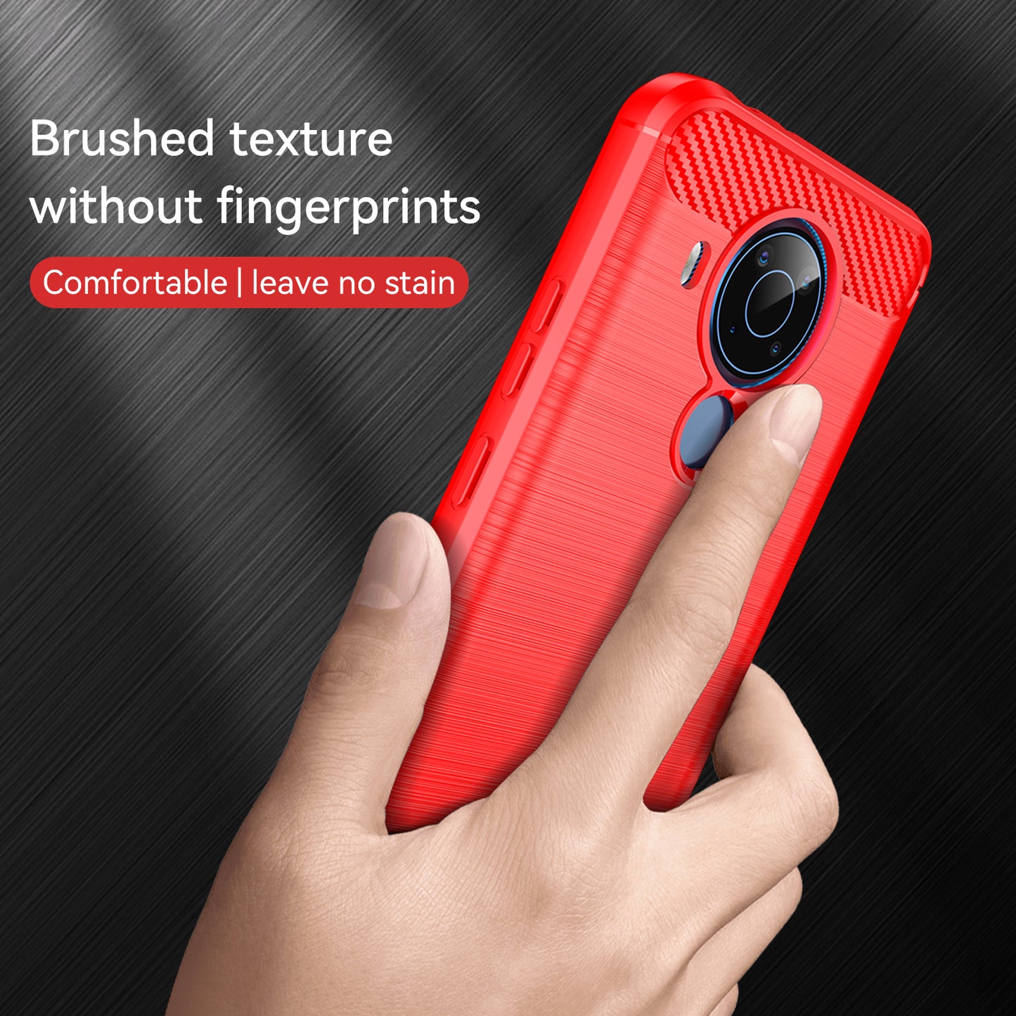 1.8mm Bendable TPU Case Carbon Fiber Texture Comfortable Touch Brushed Surface Heat-Dissipated Phone Cover for Nokia 5.4
