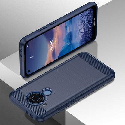 1.8mm Bendable TPU Case Carbon Fiber Texture Comfortable Touch Brushed Surface Heat-Dissipated Phone Cover for Nokia 5.4