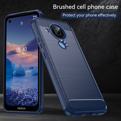 1.8mm Bendable TPU Case Carbon Fiber Texture Comfortable Touch Brushed Surface Heat-Dissipated Phone Cover for Nokia 5.4