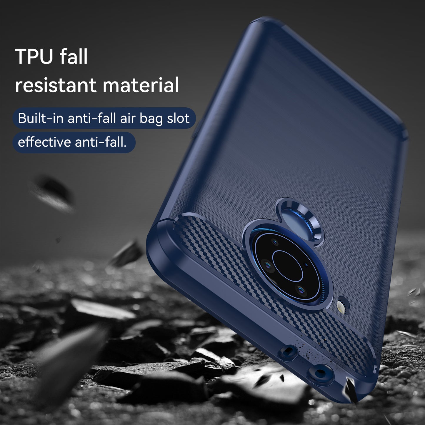 1.8mm Bendable TPU Case Carbon Fiber Texture Comfortable Touch Brushed Surface Heat-Dissipated Phone Cover for Nokia 5.4