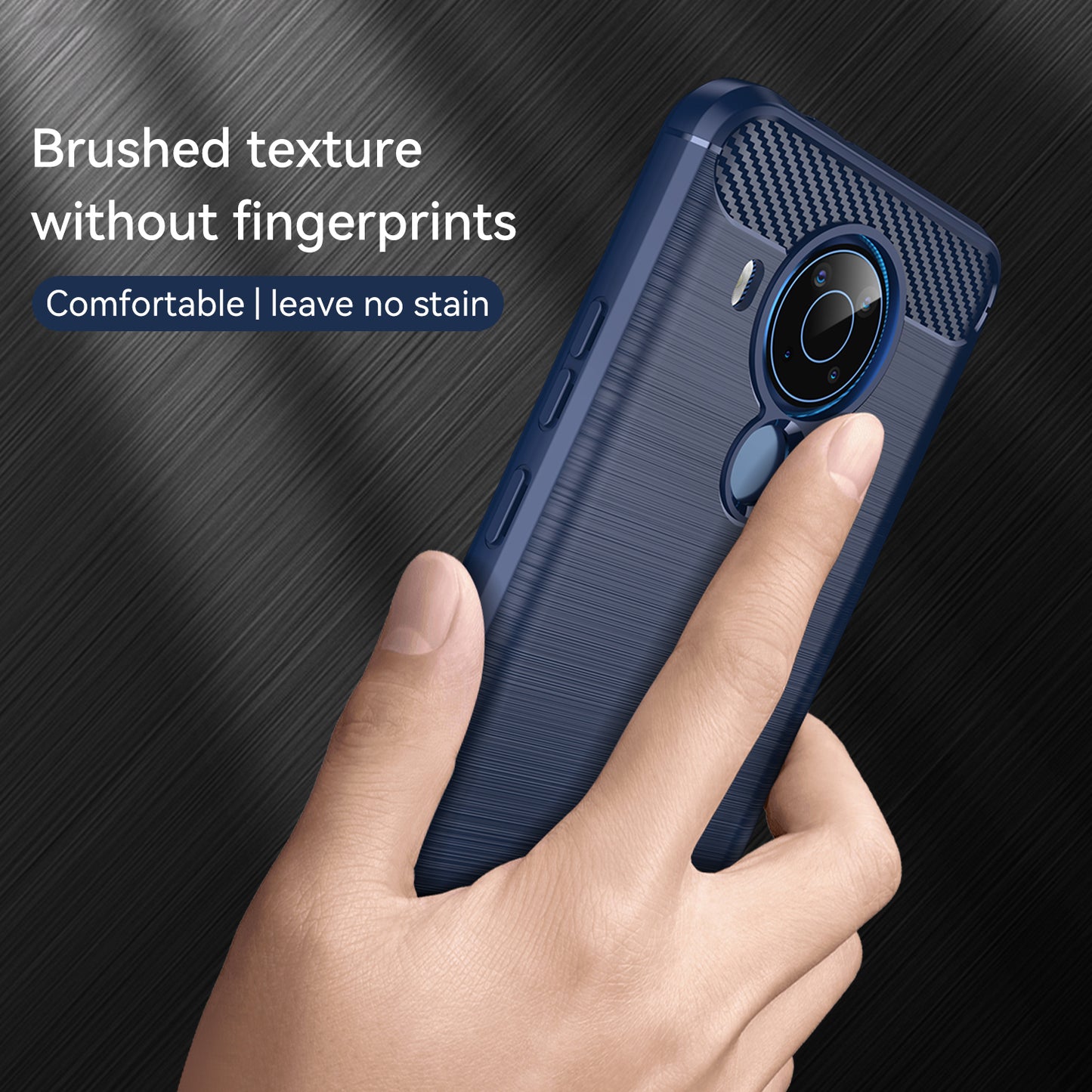 1.8mm Bendable TPU Case Carbon Fiber Texture Comfortable Touch Brushed Surface Heat-Dissipated Phone Cover for Nokia 5.4
