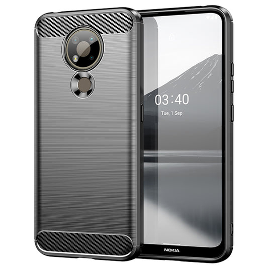 1.8mm Super Thin Carbon Fiber Texture Brushed Surface TPU Case Bendable Phone Cover for Nokia 3.4