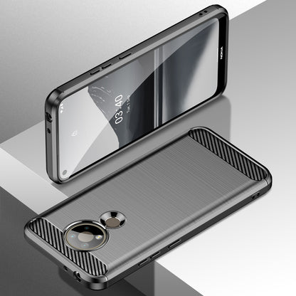 1.8mm Super Thin Carbon Fiber Texture Brushed Surface TPU Case Bendable Phone Cover for Nokia 3.4