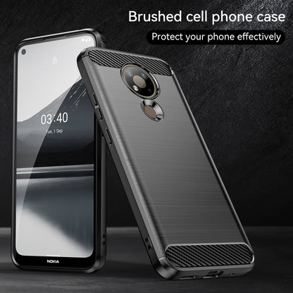 1.8mm Super Thin Carbon Fiber Texture Brushed Surface TPU Case Bendable Phone Cover for Nokia 3.4