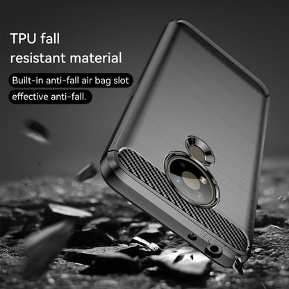 1.8mm Super Thin Carbon Fiber Texture Brushed Surface TPU Case Bendable Phone Cover for Nokia 3.4