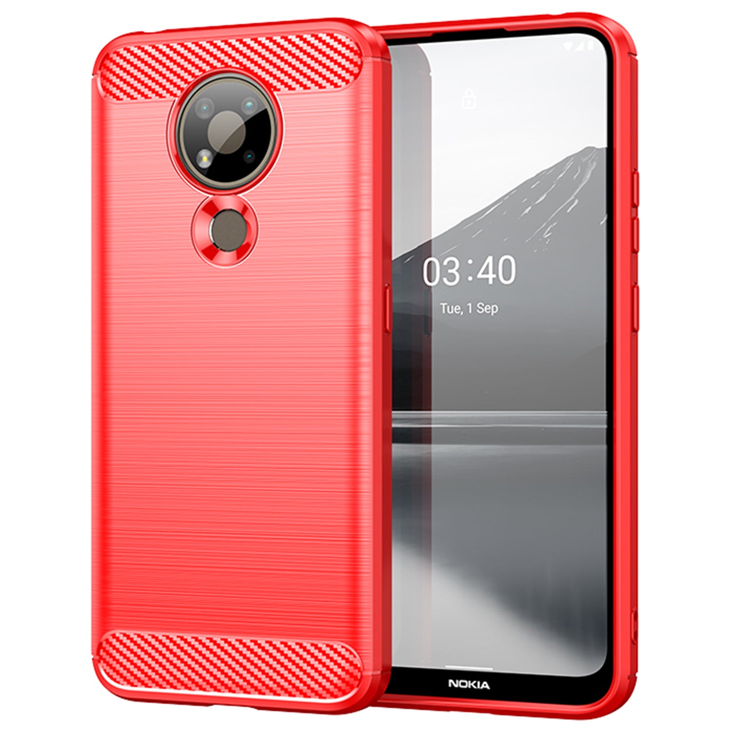 1.8mm Super Thin Carbon Fiber Texture Brushed Surface TPU Case Bendable Phone Cover for Nokia 3.4