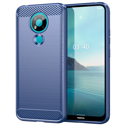 1.8mm Super Thin Carbon Fiber Texture Brushed Surface TPU Case Bendable Phone Cover for Nokia 3.4
