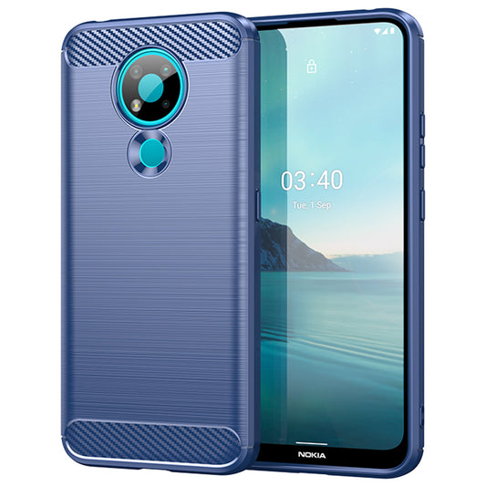 1.8mm Super Thin Carbon Fiber Texture Brushed Surface TPU Case Bendable Phone Cover for Nokia 3.4