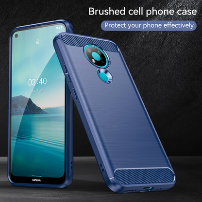 1.8mm Super Thin Carbon Fiber Texture Brushed Surface TPU Case Bendable Phone Cover for Nokia 3.4