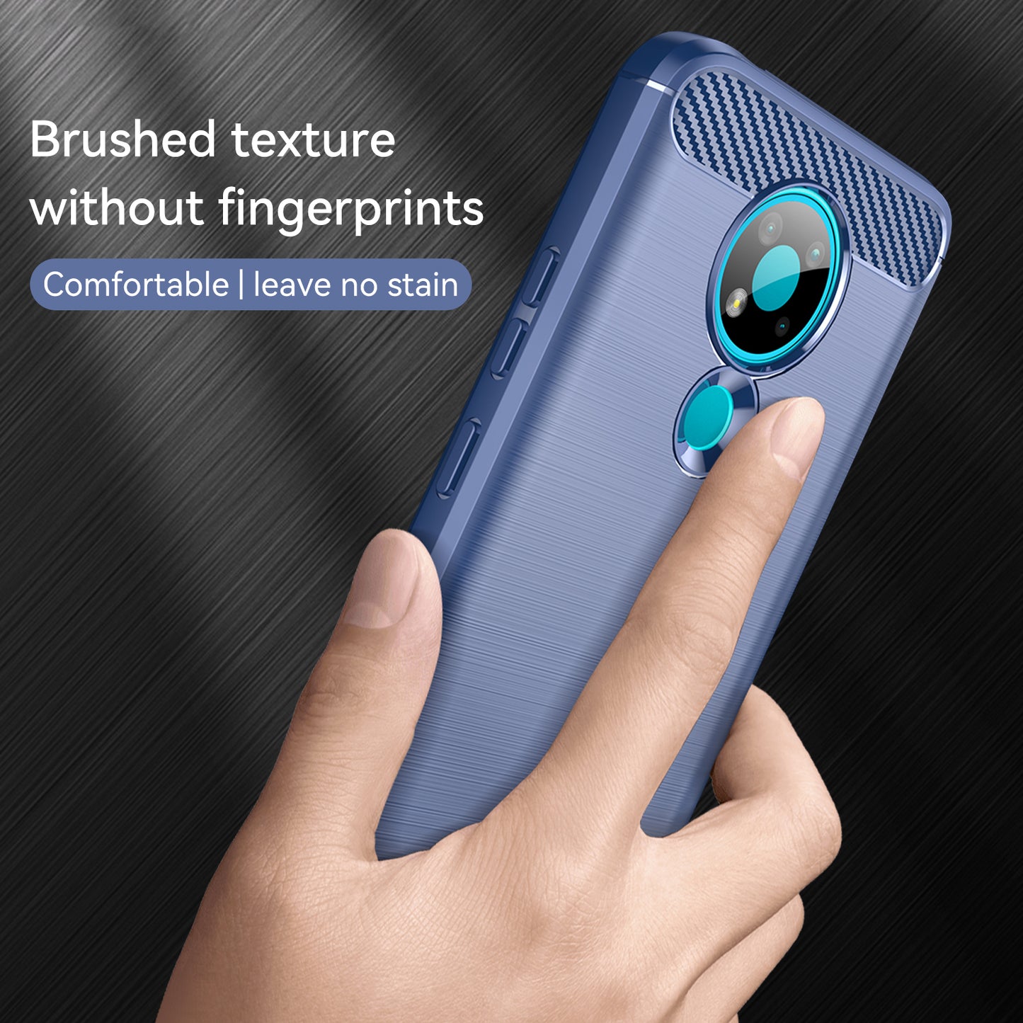 1.8mm Super Thin Carbon Fiber Texture Brushed Surface TPU Case Bendable Phone Cover for Nokia 3.4