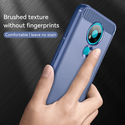 1.8mm Super Thin Carbon Fiber Texture Brushed Surface TPU Case Bendable Phone Cover for Nokia 3.4