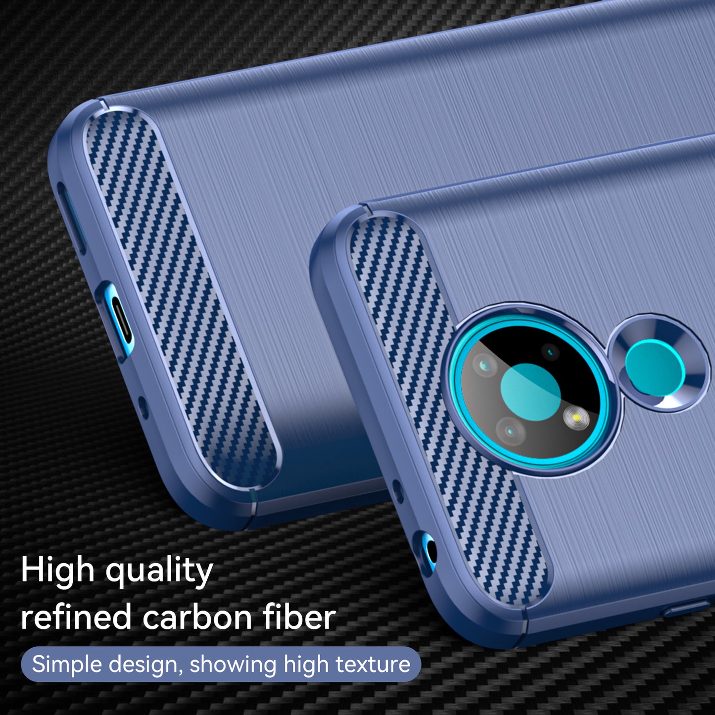 1.8mm Super Thin Carbon Fiber Texture Brushed Surface TPU Case Bendable Phone Cover for Nokia 3.4